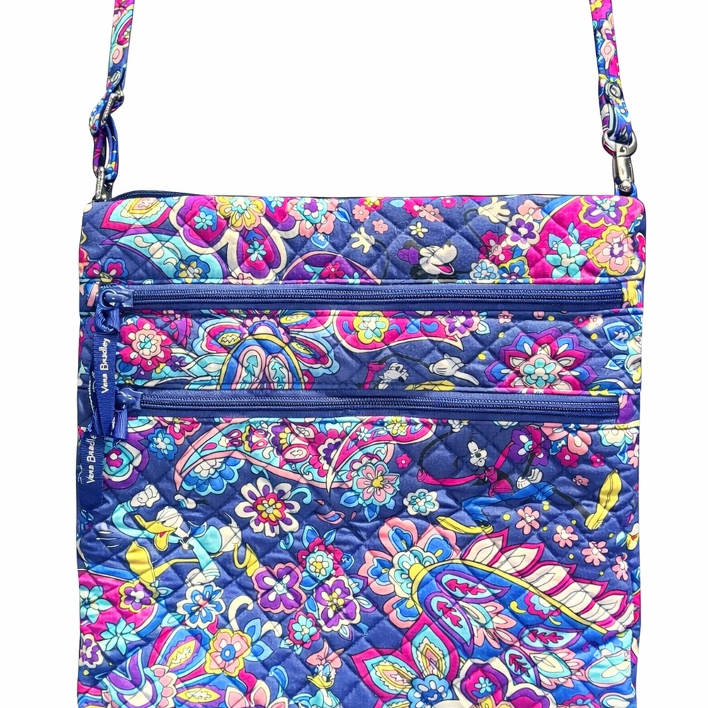 Vera Bradley x Disney Triple Zip Crossbody Mickey Minnie Paisley
